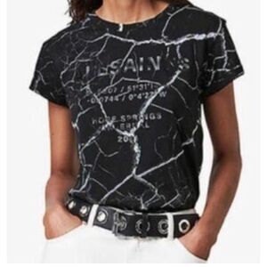 ♡ Allsaints ♡ Marble Cori Tshirt in Black and White